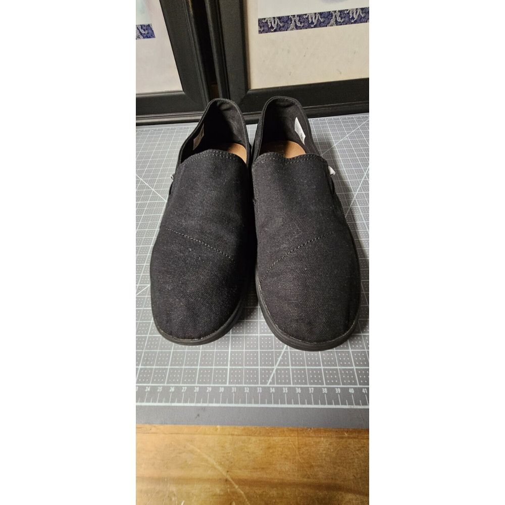 TOMS MENS TOMS Men's Redondo Loafer BLACK CANVAS SLIP-ON COMFORTABLE SHOE 11.5